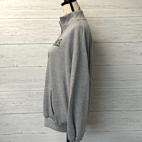 NWOT SHEIN EZWear Embroidery Half Zip Drop Shoulder Sweatshirt - Picture 7 of 9